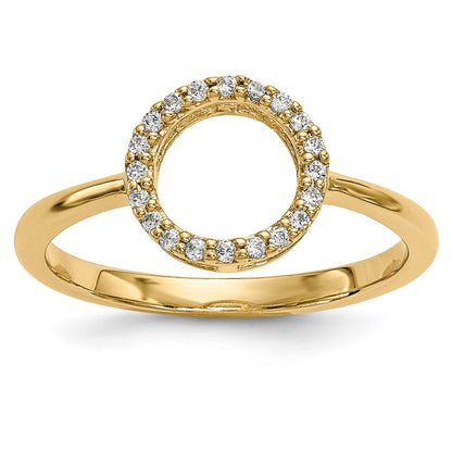 14K Yellow Gold Diamond Open Circle Ring