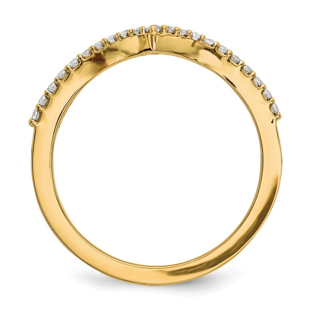 14K Yellow Gold Diamond V Ring