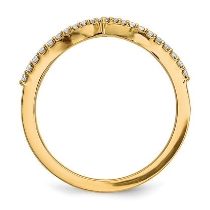 14K Yellow Gold Diamond V Ring