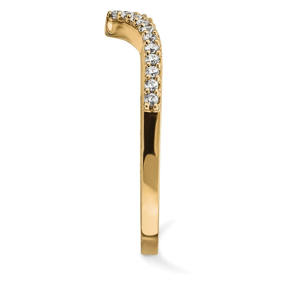 14K Yellow Gold Diamond V Ring