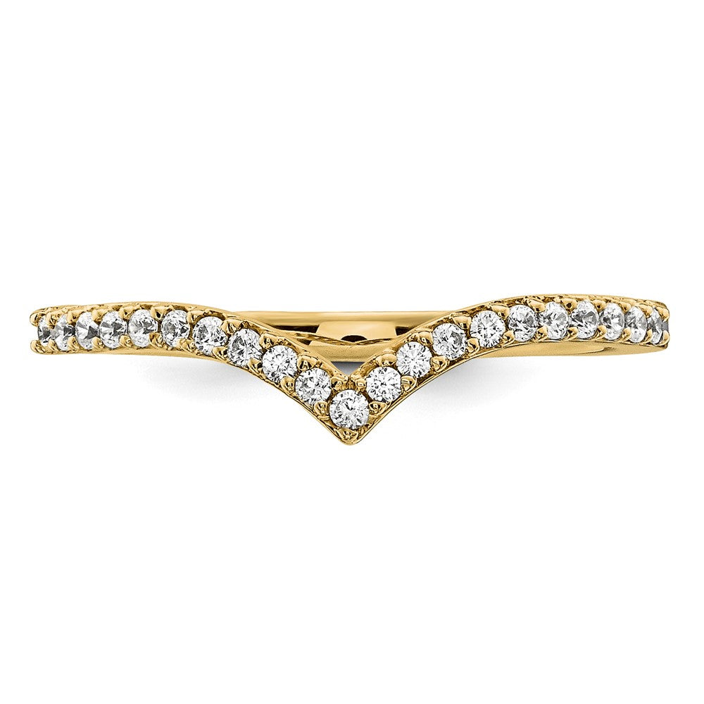 14K Yellow Gold Diamond V Ring