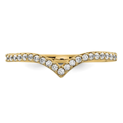 14K Yellow Gold Diamond V Ring