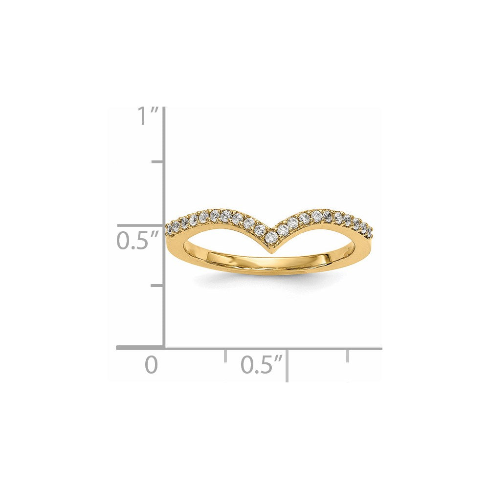 14K Yellow Gold Diamond V Ring