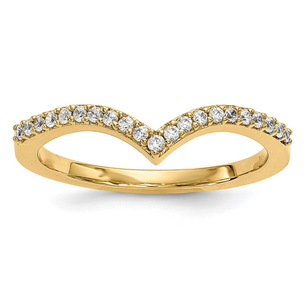 14K Yellow Gold Diamond V Ring