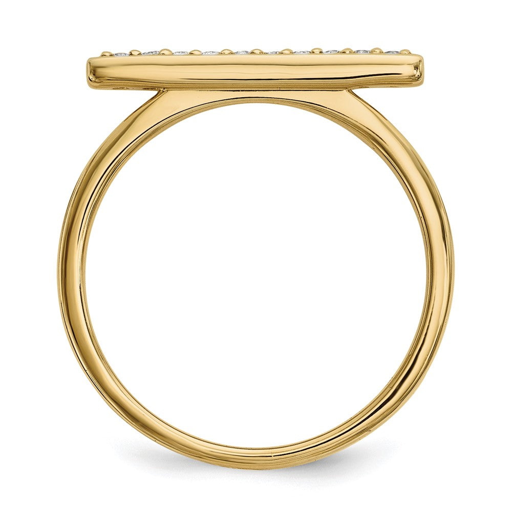 14K Yellow Gold Diamond Bar Ring