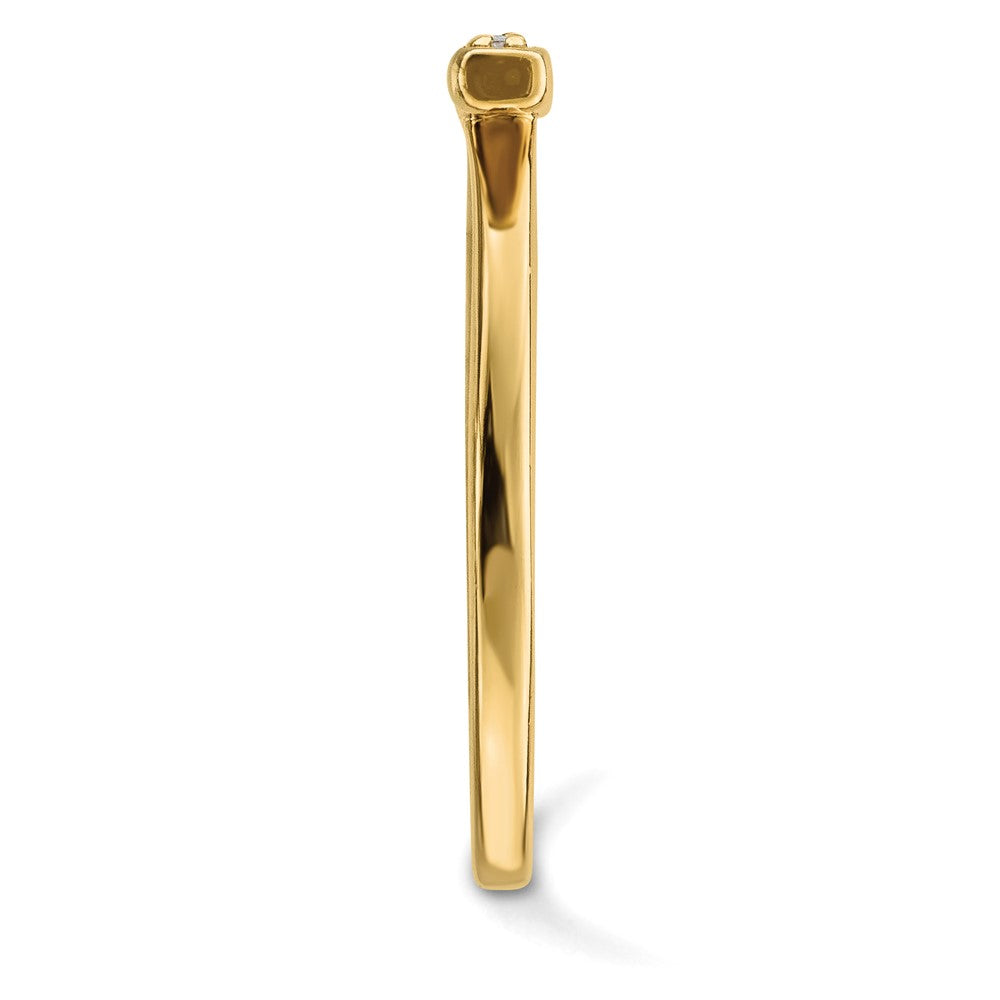 14K Yellow Gold Diamond Bar Ring