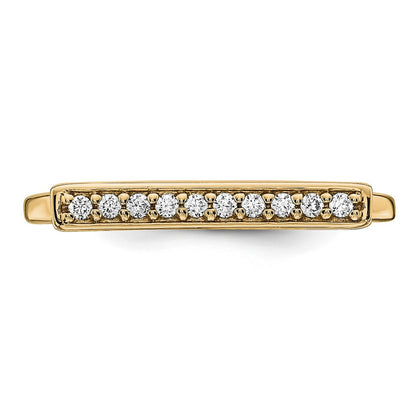 14K Yellow Gold Diamond Bar Ring