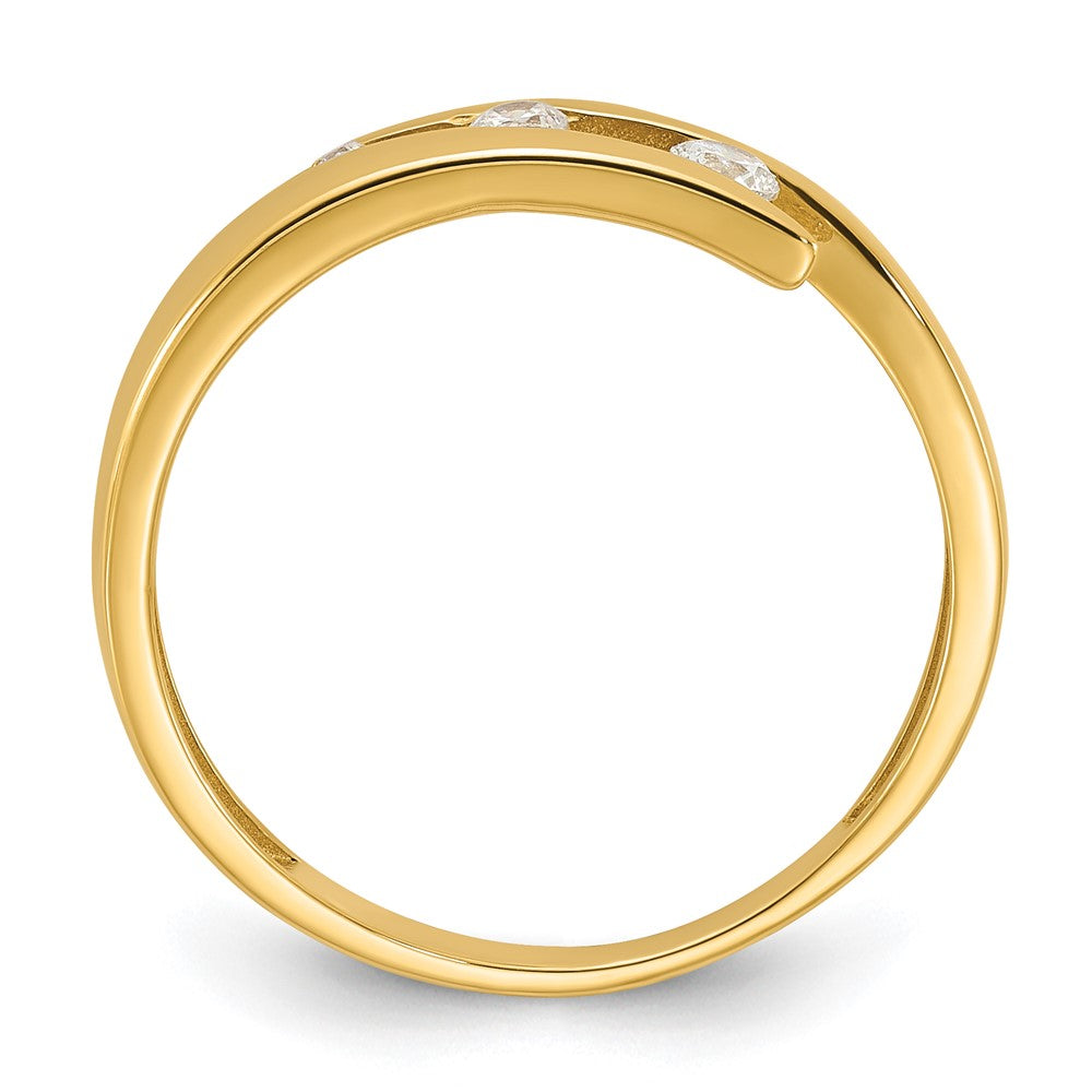 14K Yellow Gold Polished CZ Fashion Ring