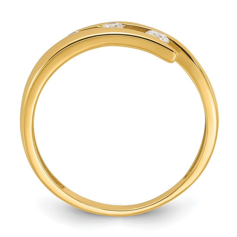 14K Yellow Gold Polished CZ Fashion Ring