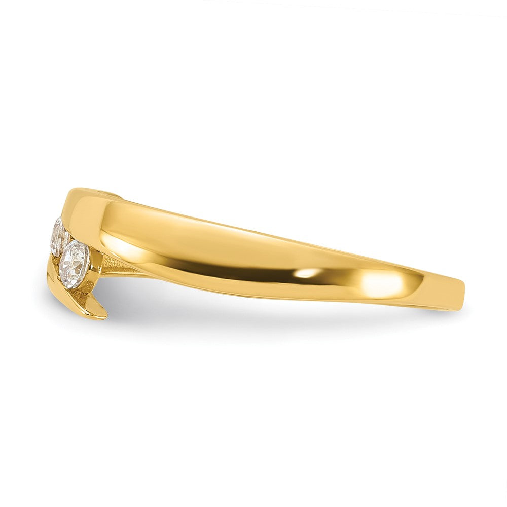 14K Yellow Gold Polished CZ Fashion Ring