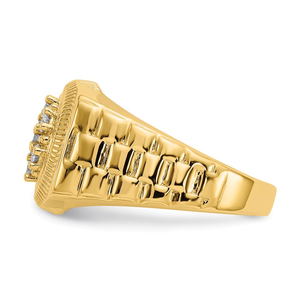 14K Yellow Gold Aa Diamond Men'S Ring
