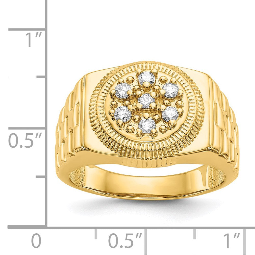 14K Yellow Gold Vs Diamond Men'S Ring
