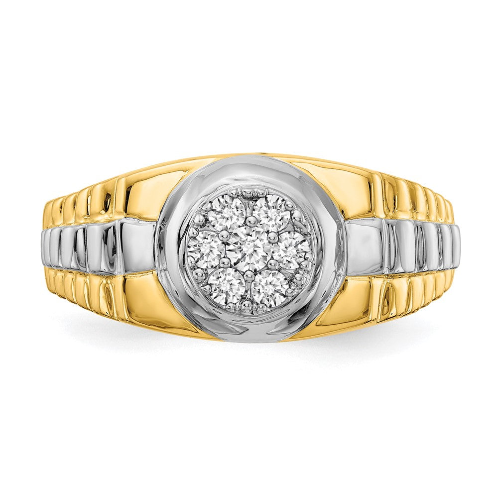 14K Two Tone Aa Diamond Men'S Ring