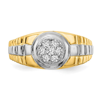 14K Two Tone Vs Diamond Men'S Ring