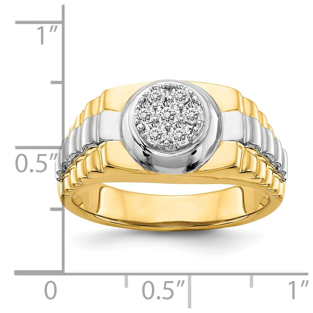 14K Two Tone Vs Diamond Men'S Ring