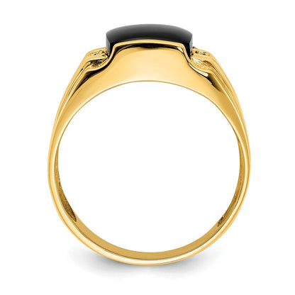 14K Yellow Gold Aa Diamond Men'S Ring