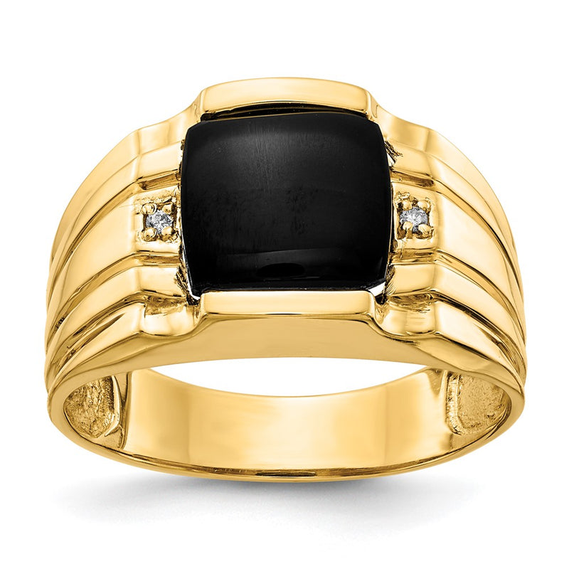 14K Yellow Gold Aa Diamond Men'S Ring