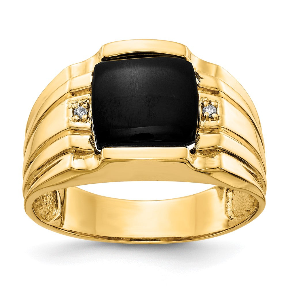 14K Yellow Gold Aaa Diamond Men'S Ring