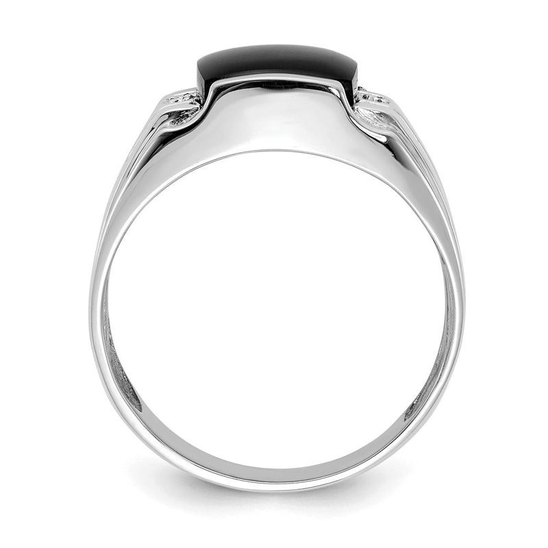 14K White Gold Aa Diamond Men'S Ring