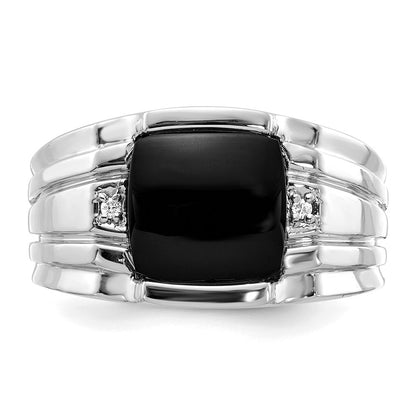 14K White Gold Aaa Diamond Men'S Ring