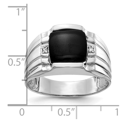 14K White Gold Aaa Diamond Men'S Ring
