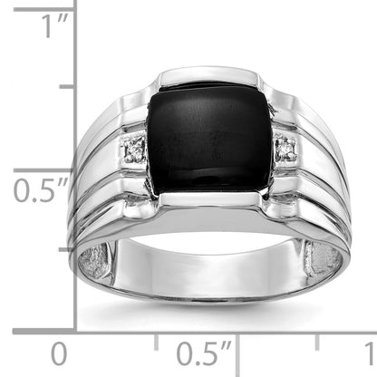 14k White Gold A Real Diamond men's ring