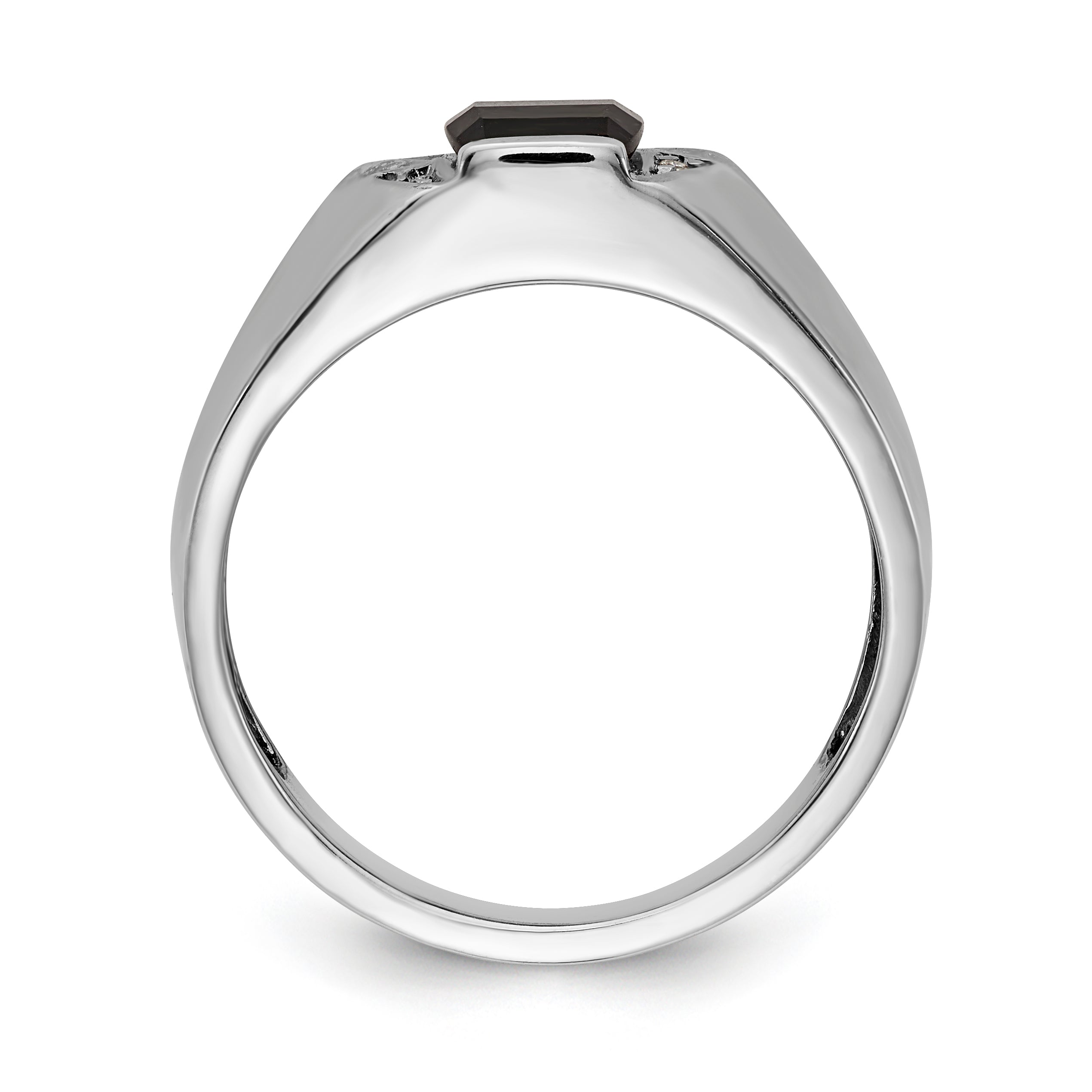 14K White Gold Aaa Diamond Men'S Ring