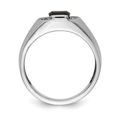 14K White Gold Aa Diamond Men'S Ring