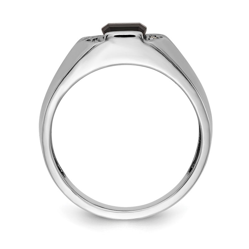 14K White Gold Aa Diamond Men'S Ring