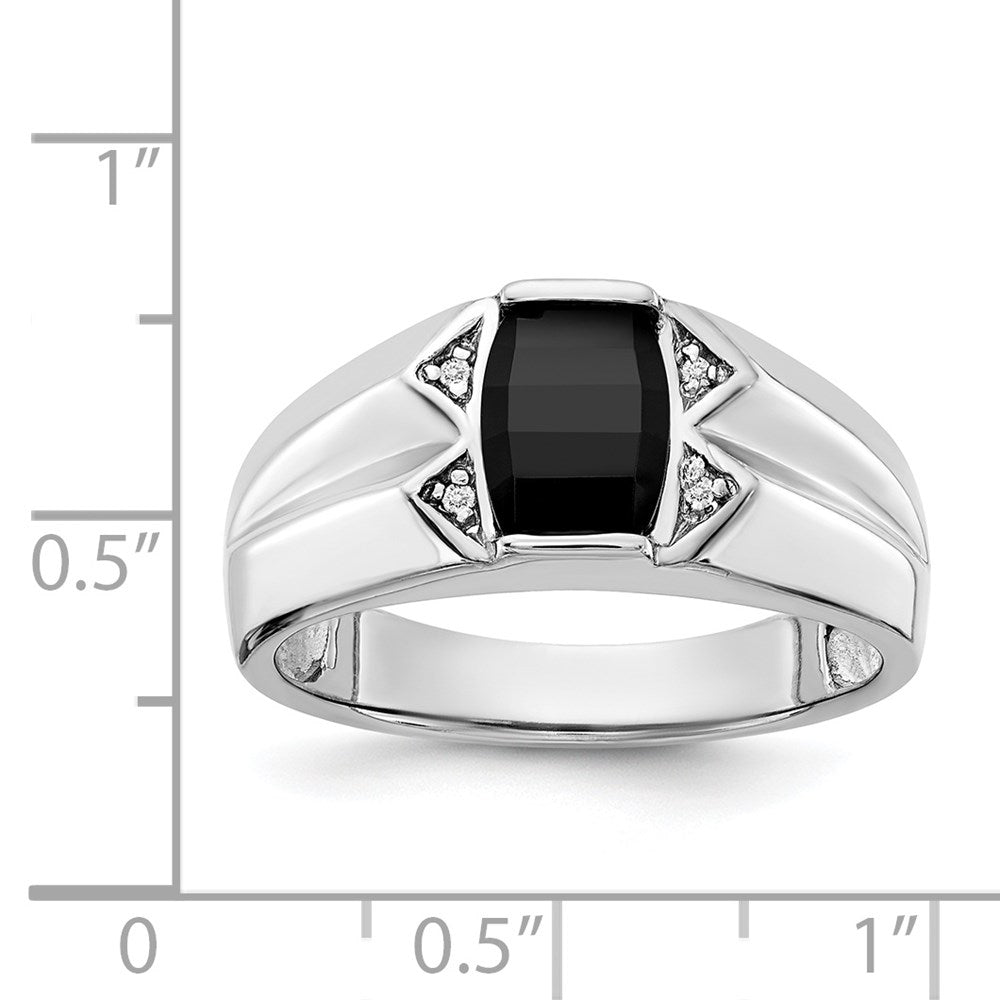14K White Gold Aaa Diamond Men'S Ring