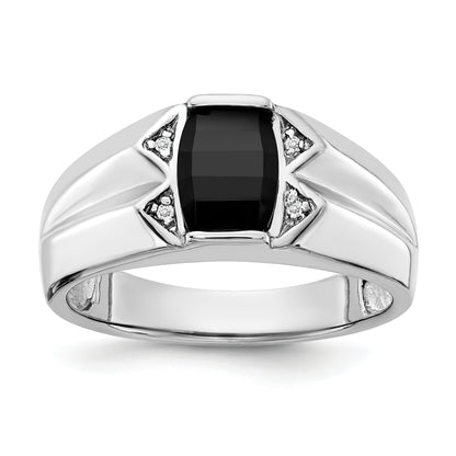 14K White Gold Aaa Diamond Men'S Ring