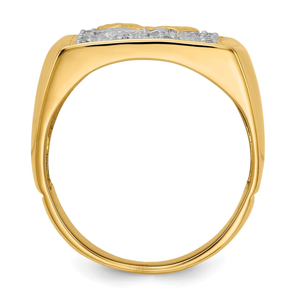 14K Yellow & Rhodium Aa Diamond Men'S Ring