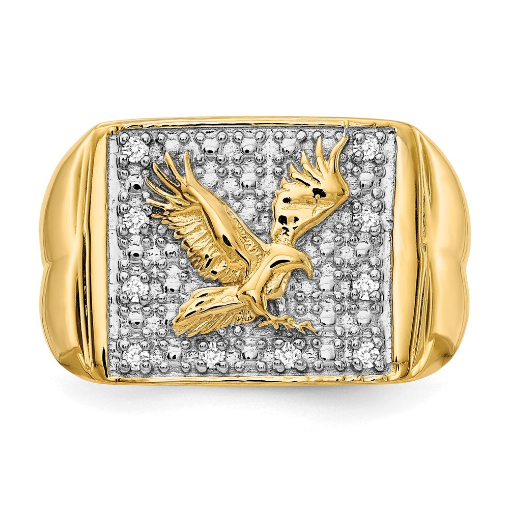 14K Yellow & Rhodium Aa Diamond Men'S Ring