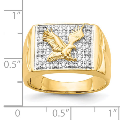 14K Yellow & Rhodium Vs Diamond Men'S Ring