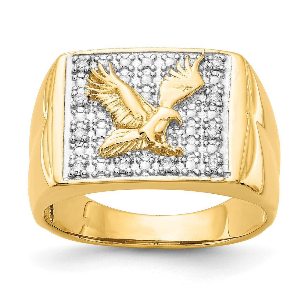 14K Yellow & Rhodium Vs Diamond Men'S Ring