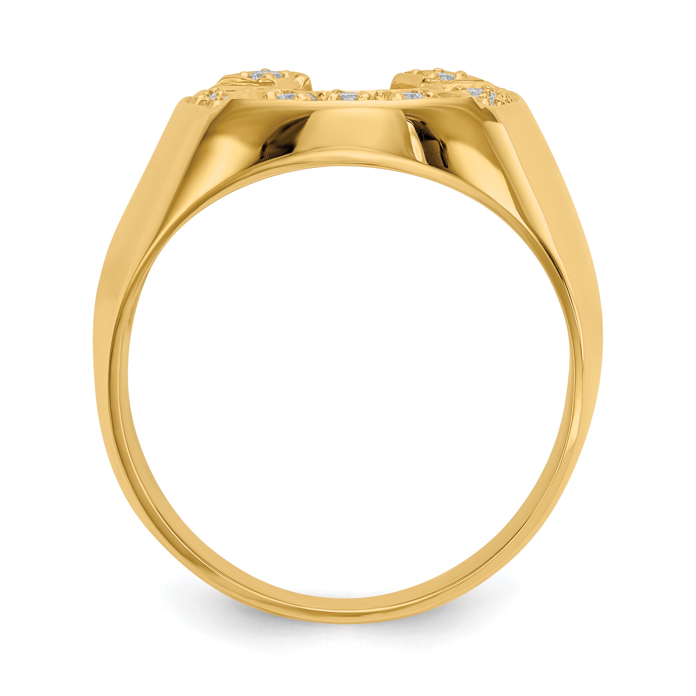 14K Yellow Gold Aa Diamond Men'S Ring