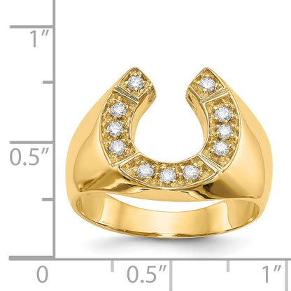 14K Yellow Gold Aa Diamond Men'S Ring