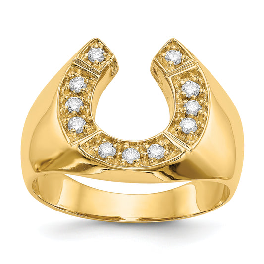 14K Yellow Gold Vs Diamond Men'S Ring