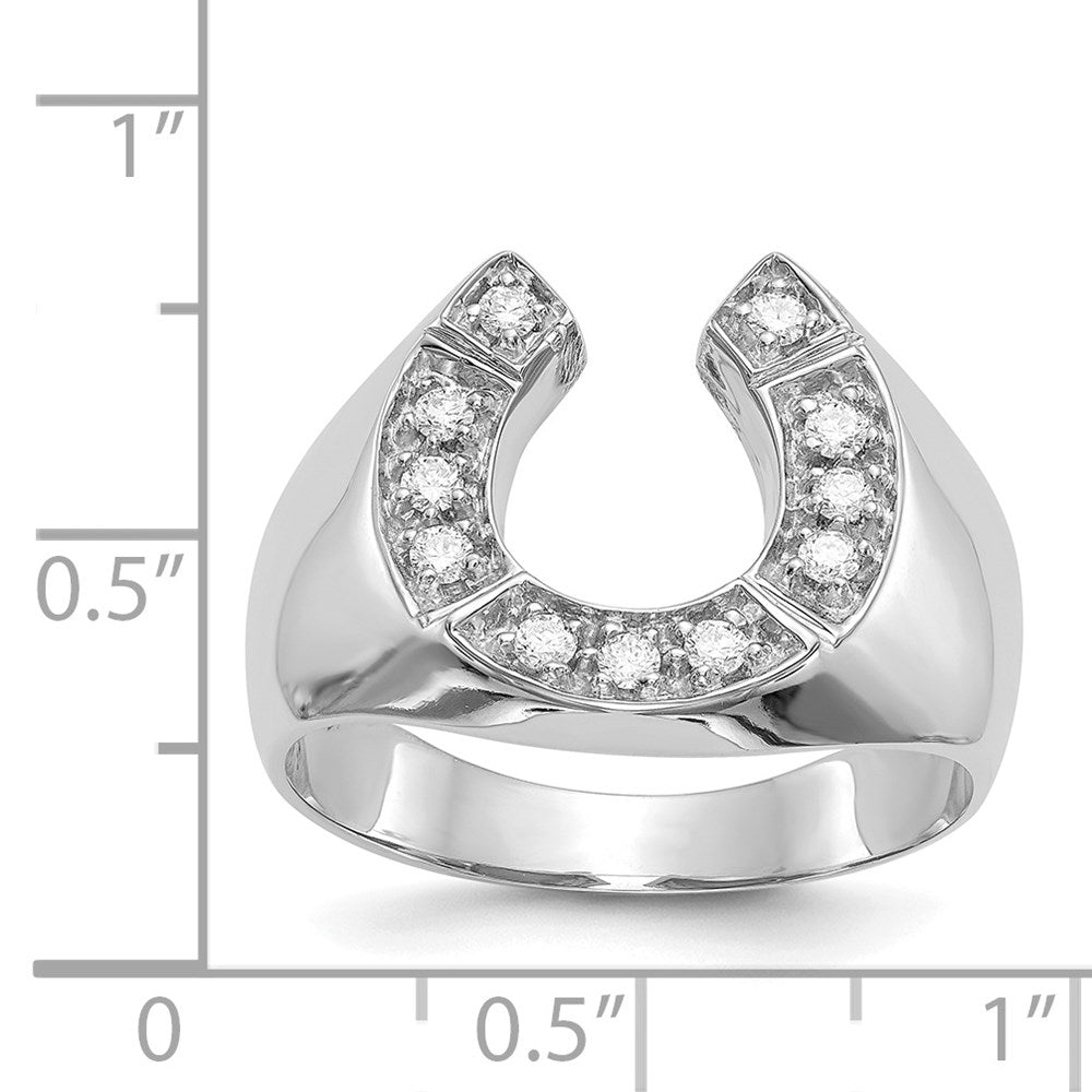 14K White Gold Aa Diamond Men'S Ring