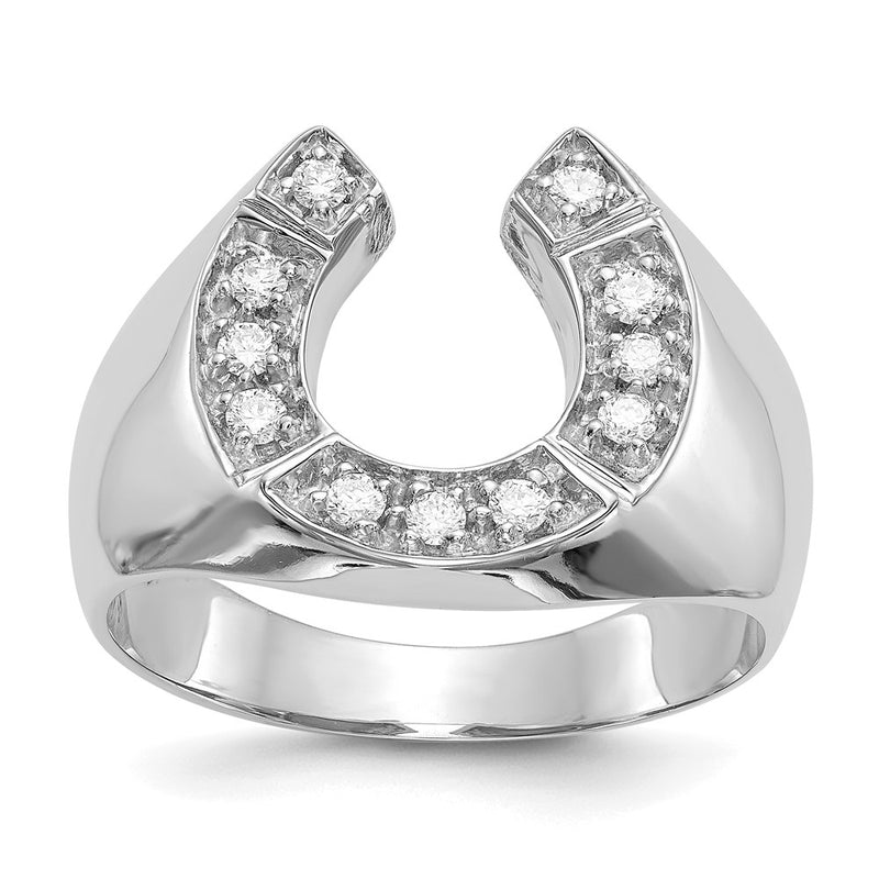 14K White Gold Aa Diamond Men'S Ring