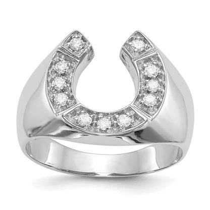 14K White Gold Aaa Diamond Men'S Ring