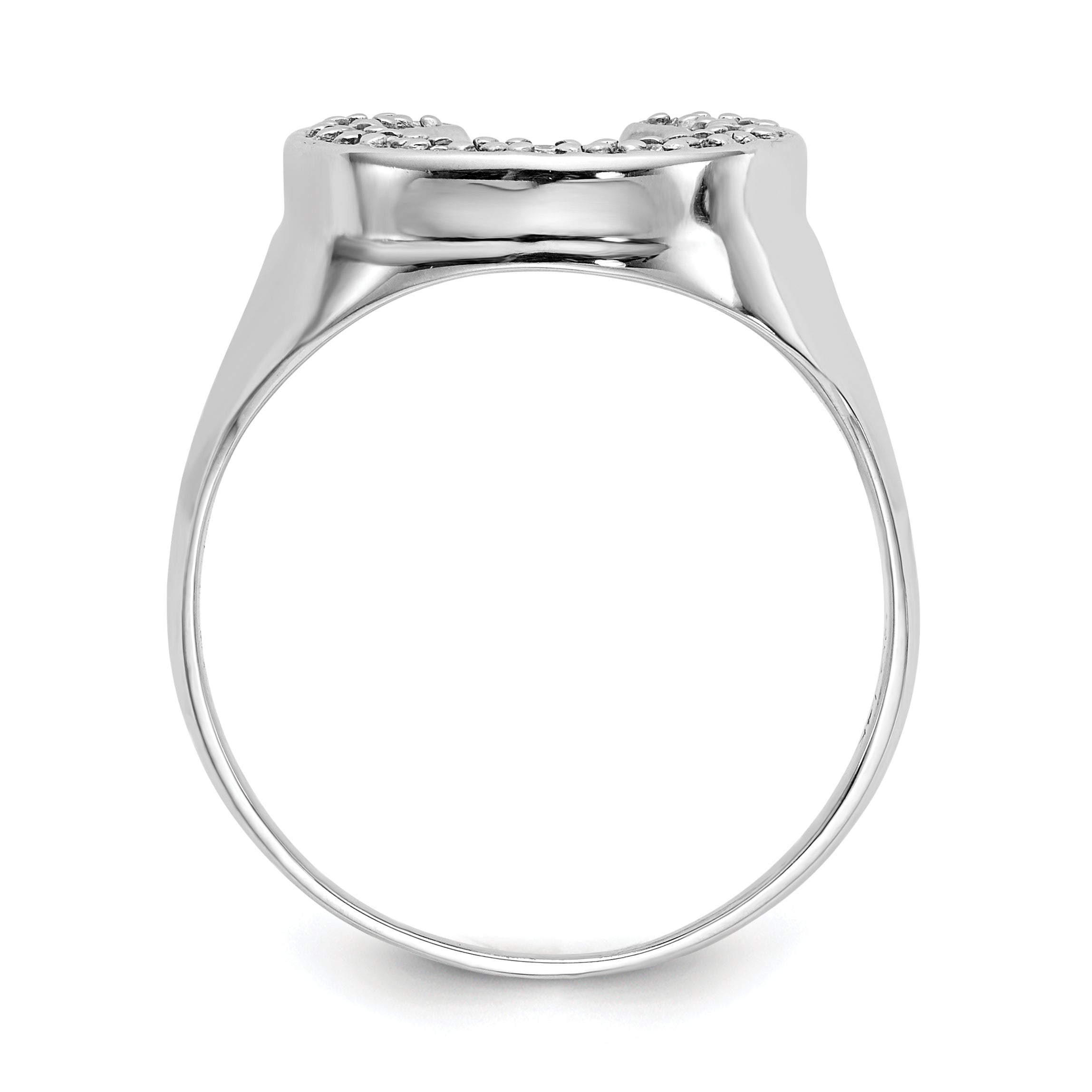 14K White Gold A Diamond Men'S Ring