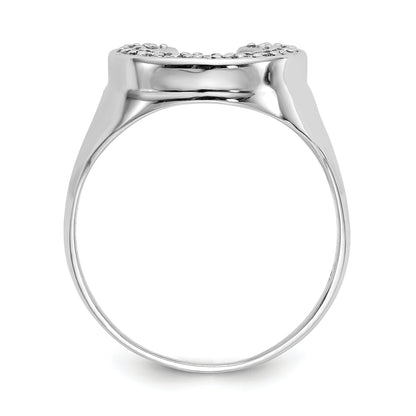 14K White Gold A Diamond Men'S Ring