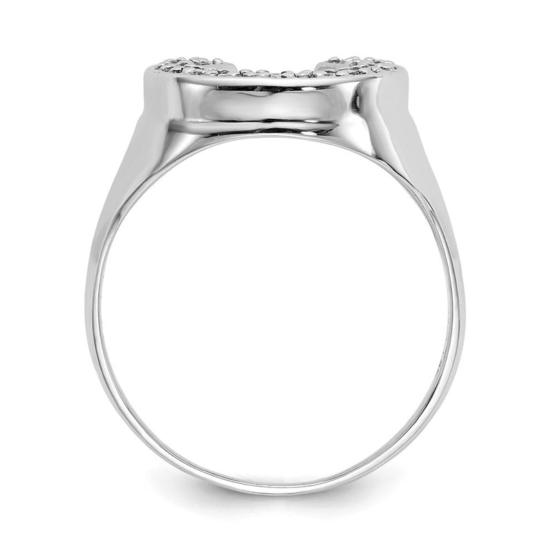 14K White Gold Aa Diamond Men'S Ring