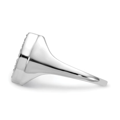 14K White Gold Aaa Diamond Men'S Ring