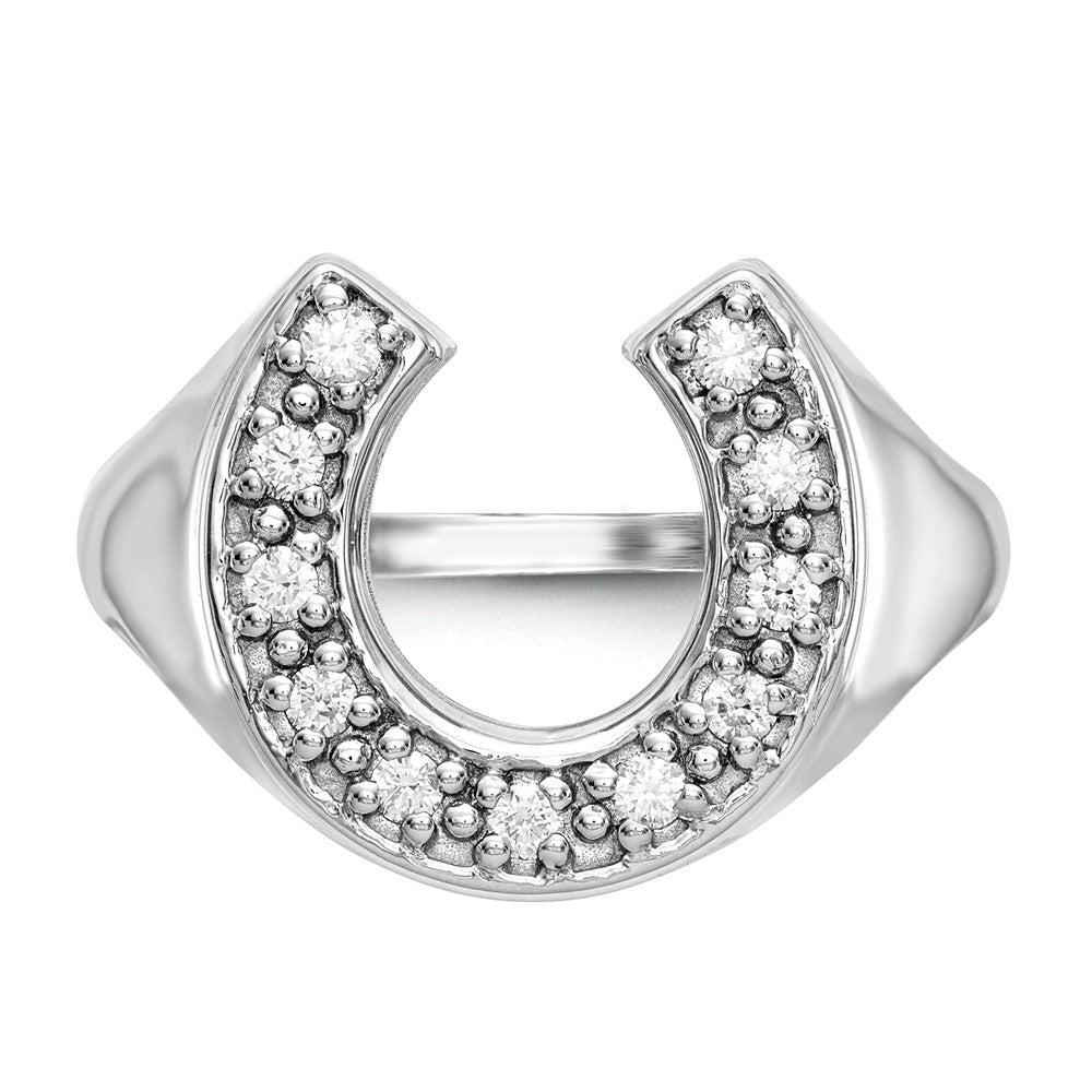 14K White Gold Aa Diamond Men'S Ring