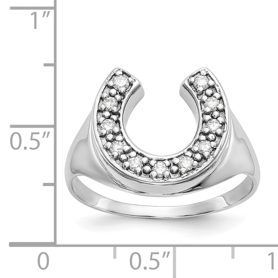 14K White Gold A Diamond Men'S Ring
