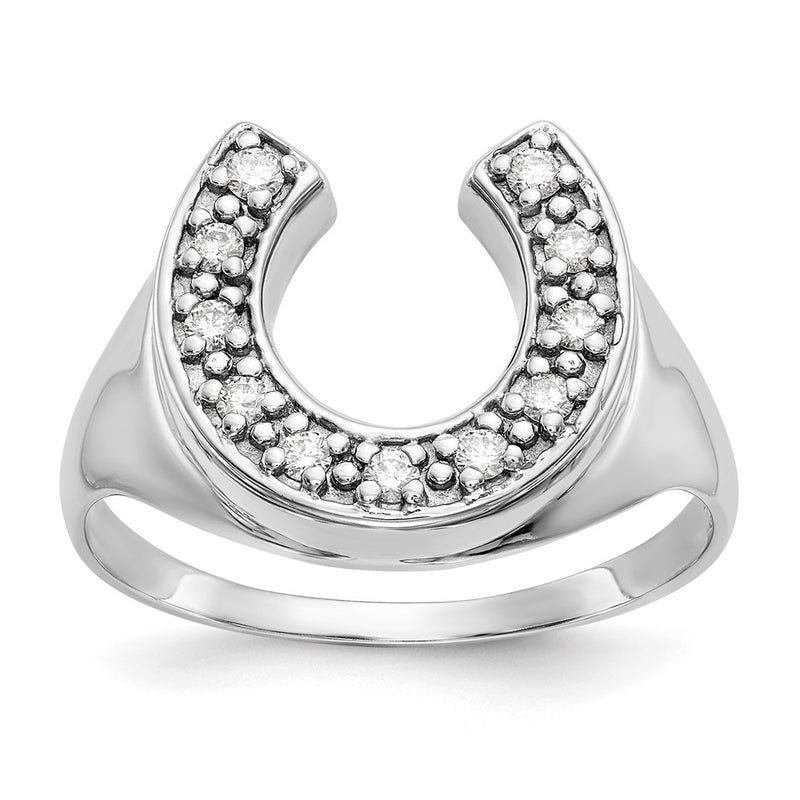 14K White Gold Aa Diamond Men'S Ring