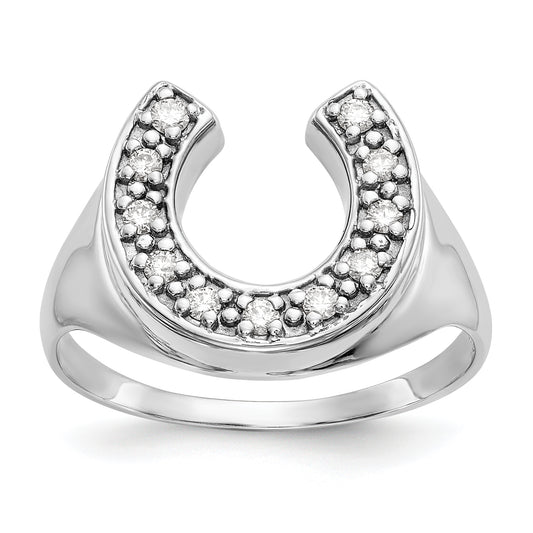 14K White Gold A Diamond Men'S Ring