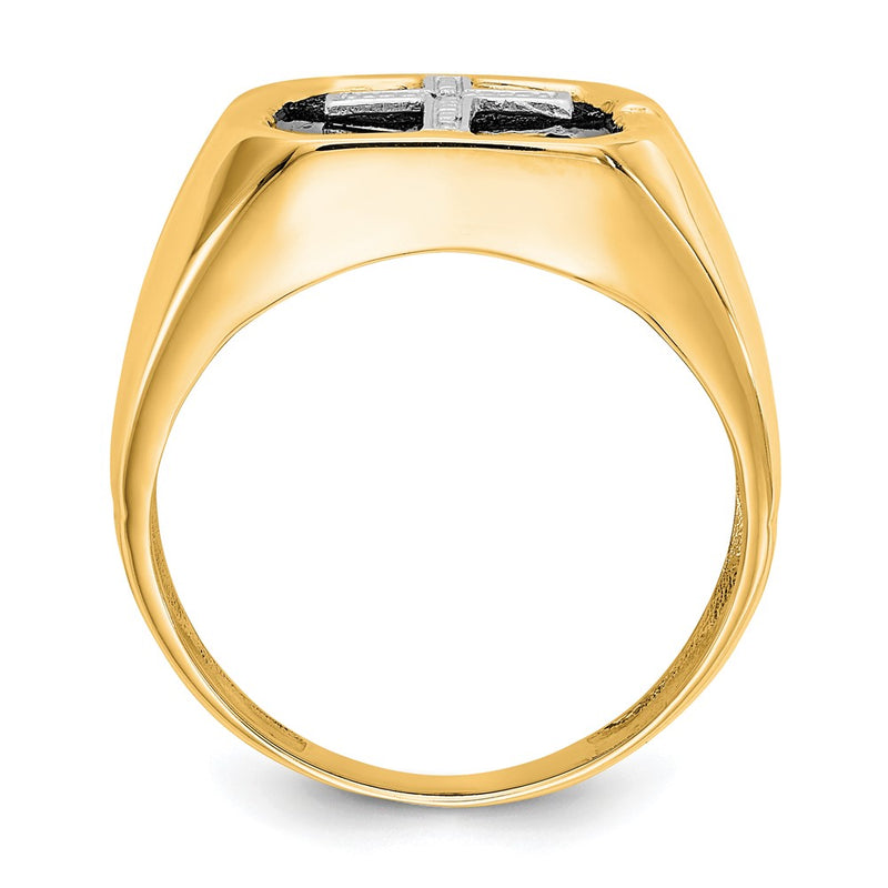 14K Yellow Gold A Diamond Men'S Ring